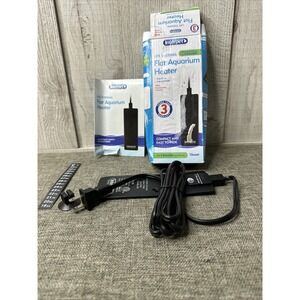 Life Thermal Flat Aquarium Heater Up To 4 Gallons with thermometer Strip 15W